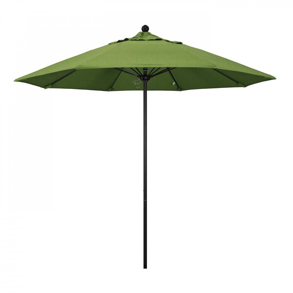 California Umbrella 9' Black Aluminum Market Patio Umbrella, Sunbrella Spectrum Cilantro 194061335086 - main